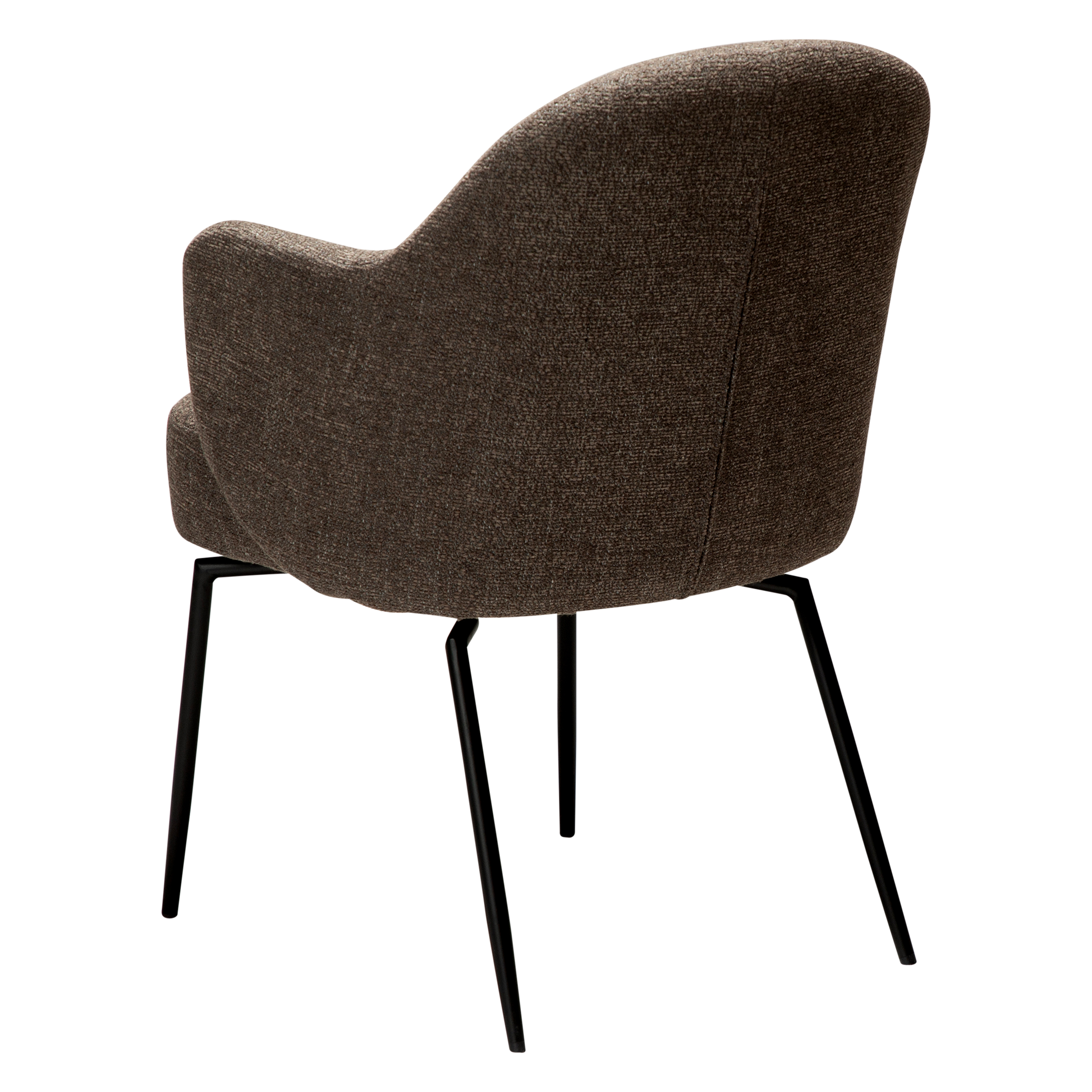 [var:Bezug=Hauptbrauner Bouclé-Stoff mit schwarzen Schwenkbeinen] BAE Drehstuhl