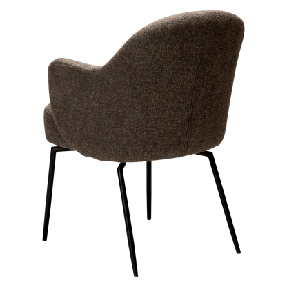 [var:Bezug=Hauptbrauner Bouclé-Stoff mit schwarzen Schwenkbeinen] BAE Drehstuhl