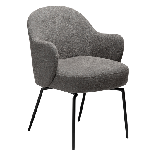 [var:Bezug=Kiesel-Erde Bouclé-Stoff mit schwarzen Schwenkbeinen] BAE Drehstuhl