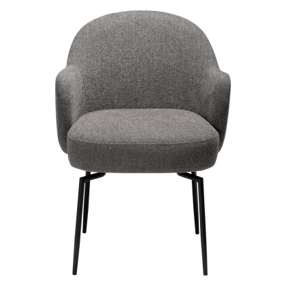 [var:Bezug=Kiesel-Erde Bouclé-Stoff mit schwarzen Schwenkbeinen] BAE Drehstuhl