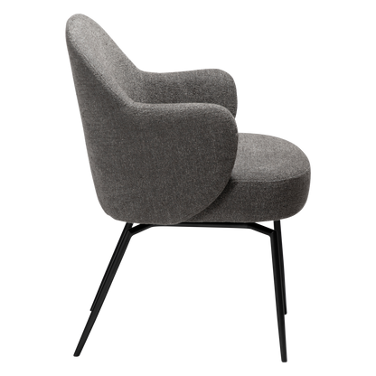 [var:Bezug=Kiesel-Erde Bouclé-Stoff mit schwarzen Schwenkbeinen] BAE Drehstuhl