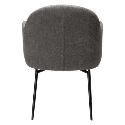 [var:Bezug=Kiesel-Erde Bouclé-Stoff mit schwarzen Schwenkbeinen] BAE Drehstuhl