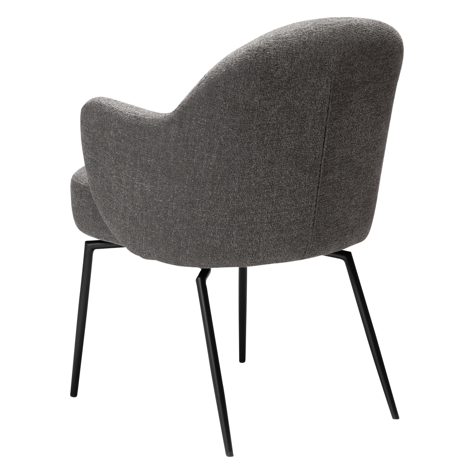 [var:Bezug=Kiesel-Erde Bouclé-Stoff mit schwarzen Schwenkbeinen] BAE Drehstuhl