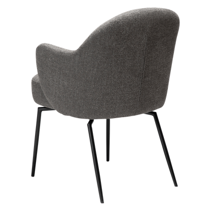 [var:Bezug=Kiesel-Erde Bouclé-Stoff mit schwarzen Schwenkbeinen] BAE Drehstuhl