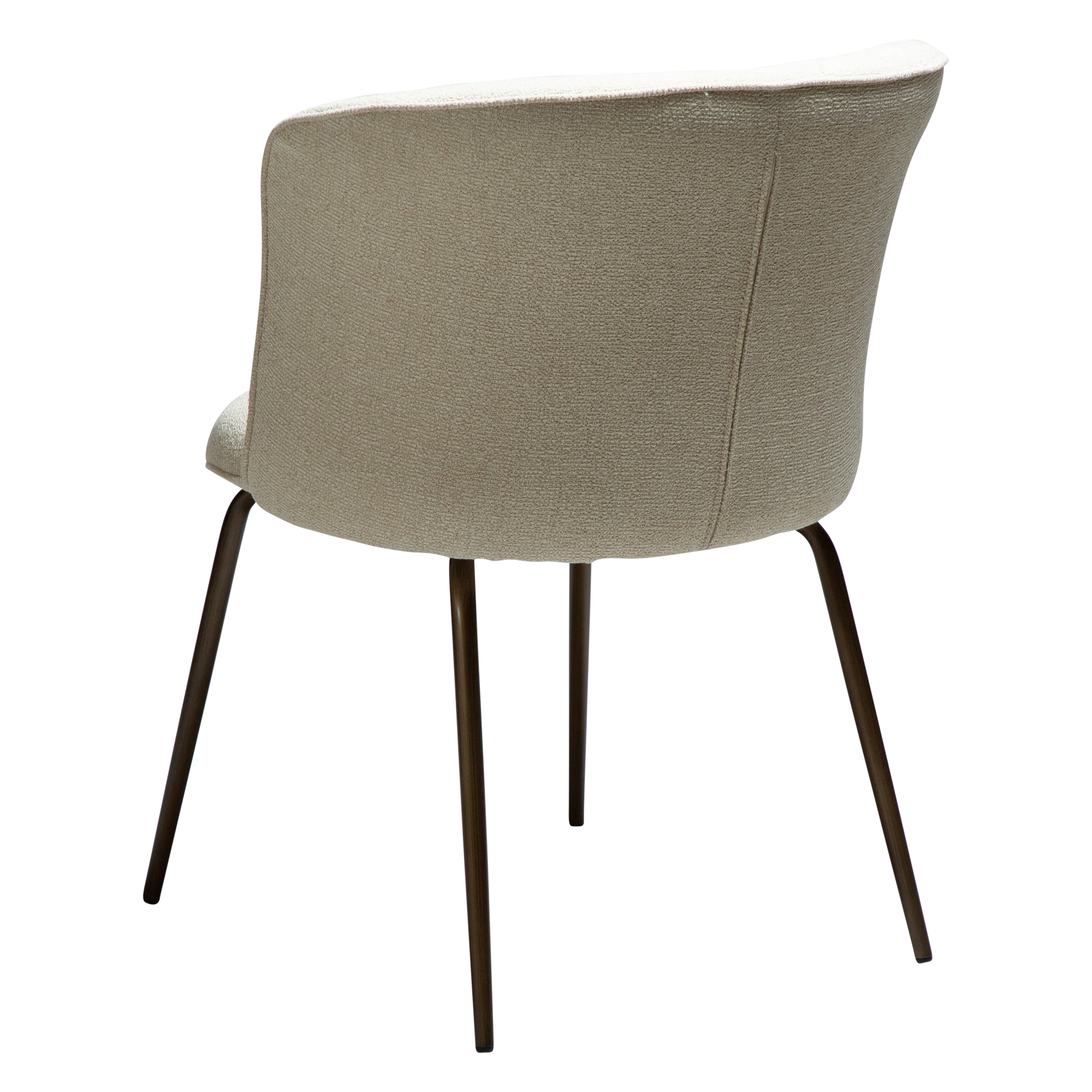 [var:Bezug=Frosted Almond Bouclé-Stoff mit Schimmer und antiken Messingbeinen] BLISS Stuhl