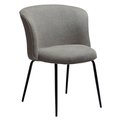[var:Bezug=Kieselfarbener Bouclé-Stoff mit schwarzen Beinen] BLISS Stuhl