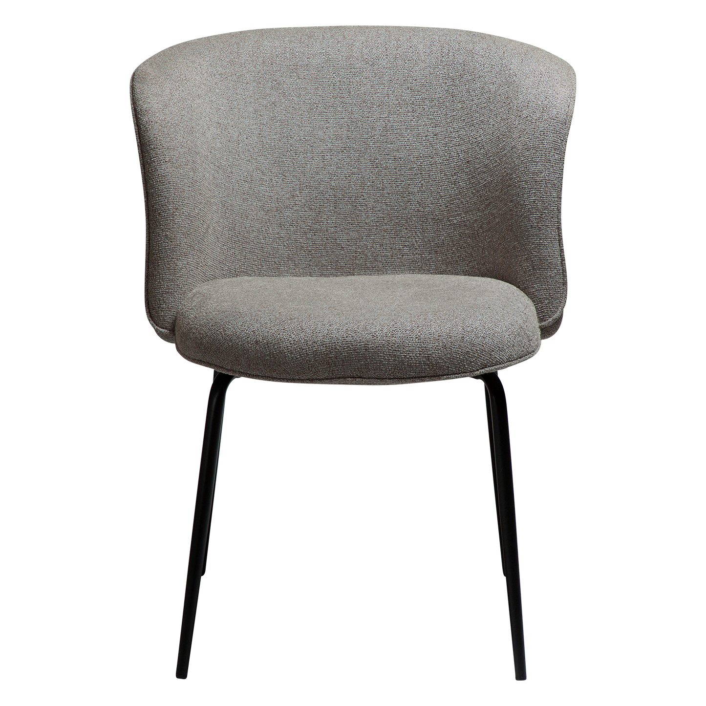 [var:Bezug=Kieselfarbener Bouclé-Stoff mit schwarzen Beinen] BLISS Stuhl