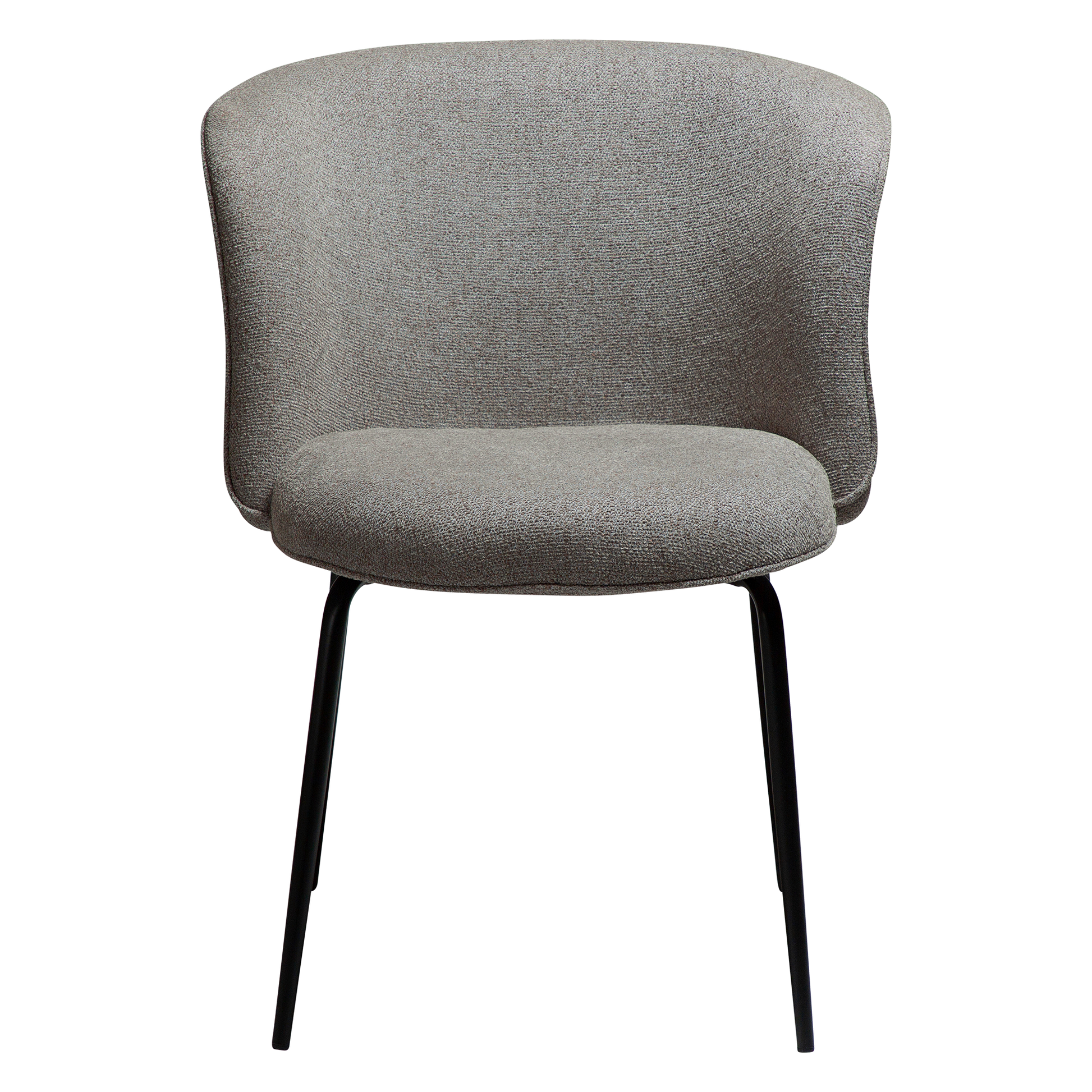 [var:Bezug=Kieselfarbener Bouclé-Stoff mit schwarzen Beinen] BLISS Stuhl