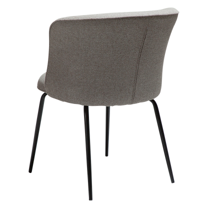 [var:Bezug=Kieselfarbener Bouclé-Stoff mit schwarzen Beinen] BLISS Stuhl