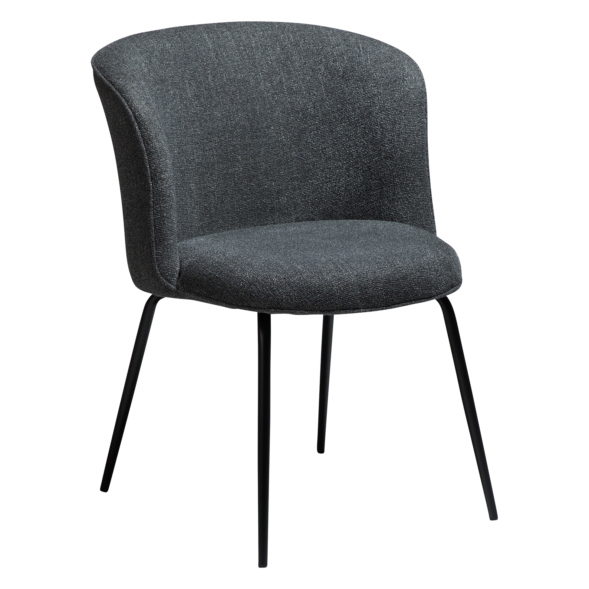 [var:Bezug=Kieselgrauer Bouclé-Stoff mit schwarzen Beinen] BLISS Stuhl