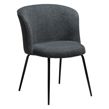 [var:Bezug=Kieselgrauer Bouclé-Stoff mit schwarzen Beinen] BLISS Stuhl