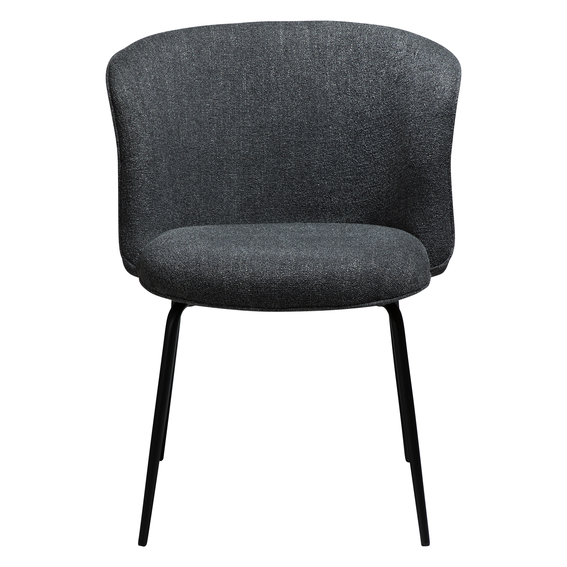 [var:Bezug=Kieselgrauer Bouclé-Stoff mit schwarzen Beinen] BLISS Stuhl