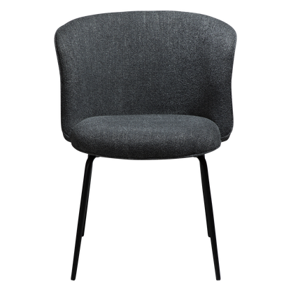 [var:Bezug=Kieselgrauer Bouclé-Stoff mit schwarzen Beinen] BLISS Stuhl