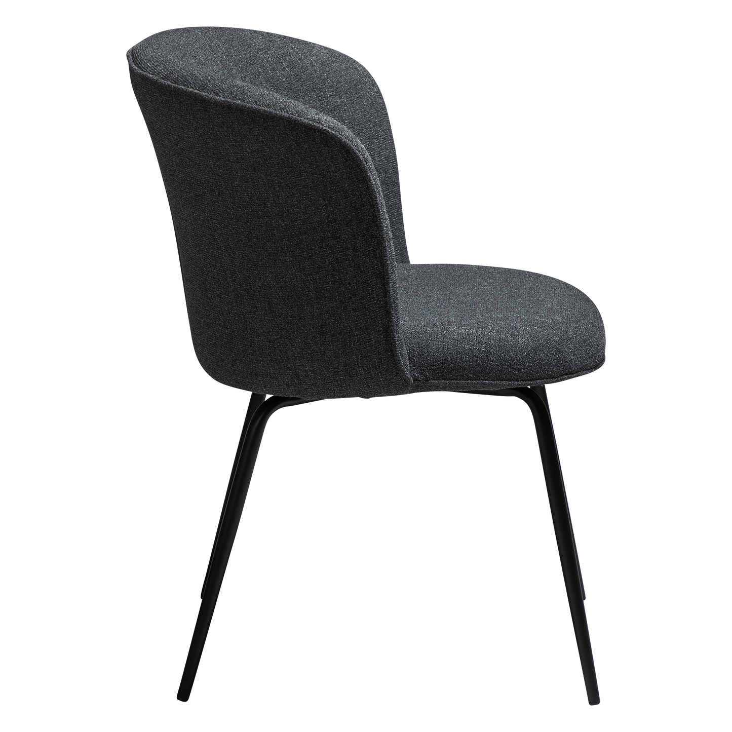 [var:Bezug=Kieselgrauer Bouclé-Stoff mit schwarzen Beinen] BLISS Stuhl