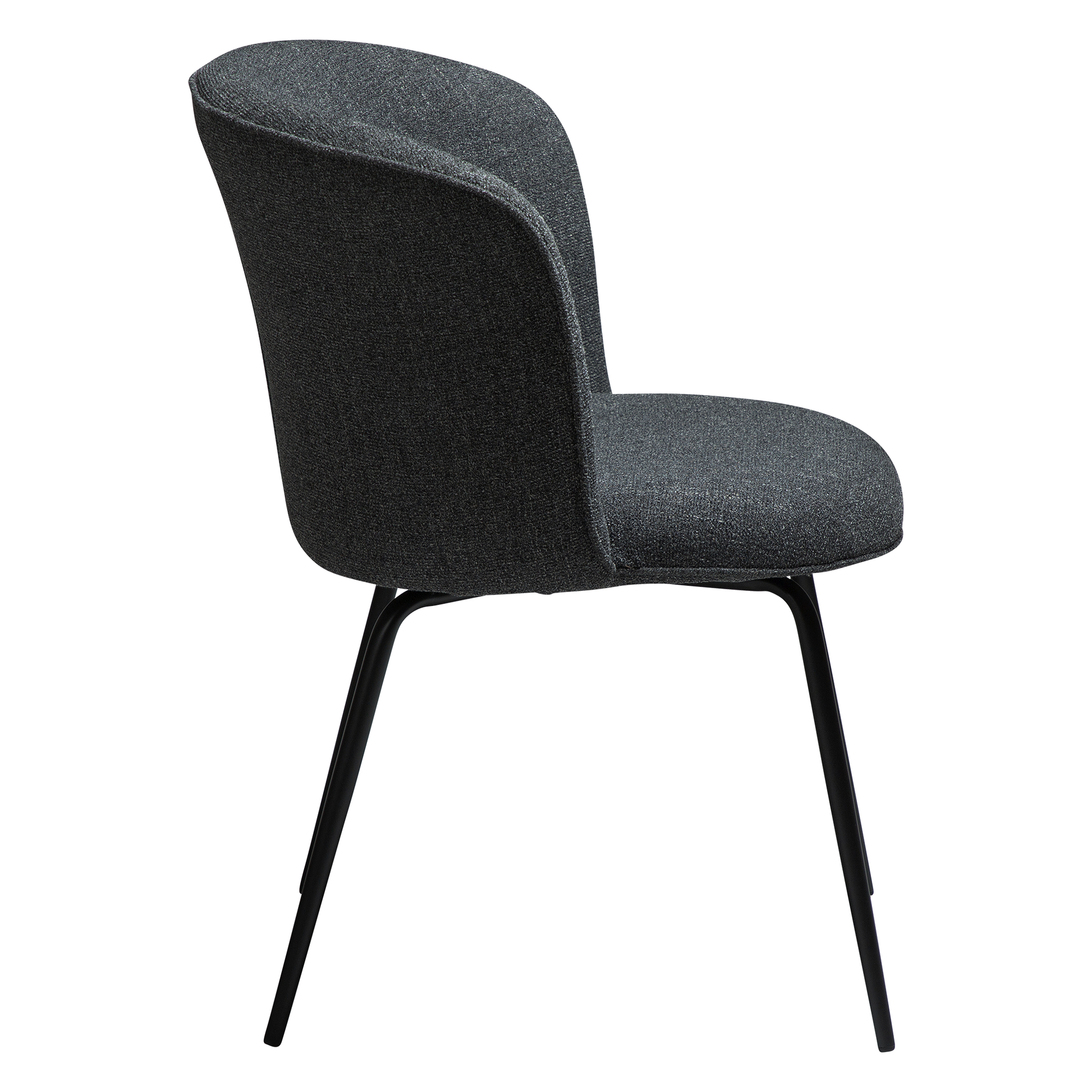 [var:Bezug=Kieselgrauer Bouclé-Stoff mit schwarzen Beinen] BLISS Stuhl
