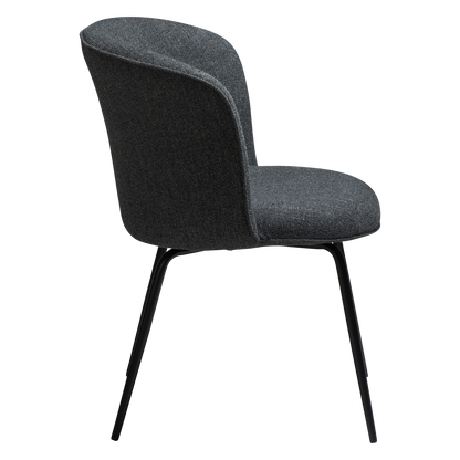 [var:Bezug=Kieselgrauer Bouclé-Stoff mit schwarzen Beinen] BLISS Stuhl