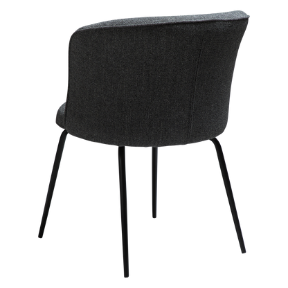[var:Bezug=Kieselgrauer Bouclé-Stoff mit schwarzen Beinen] BLISS Stuhl