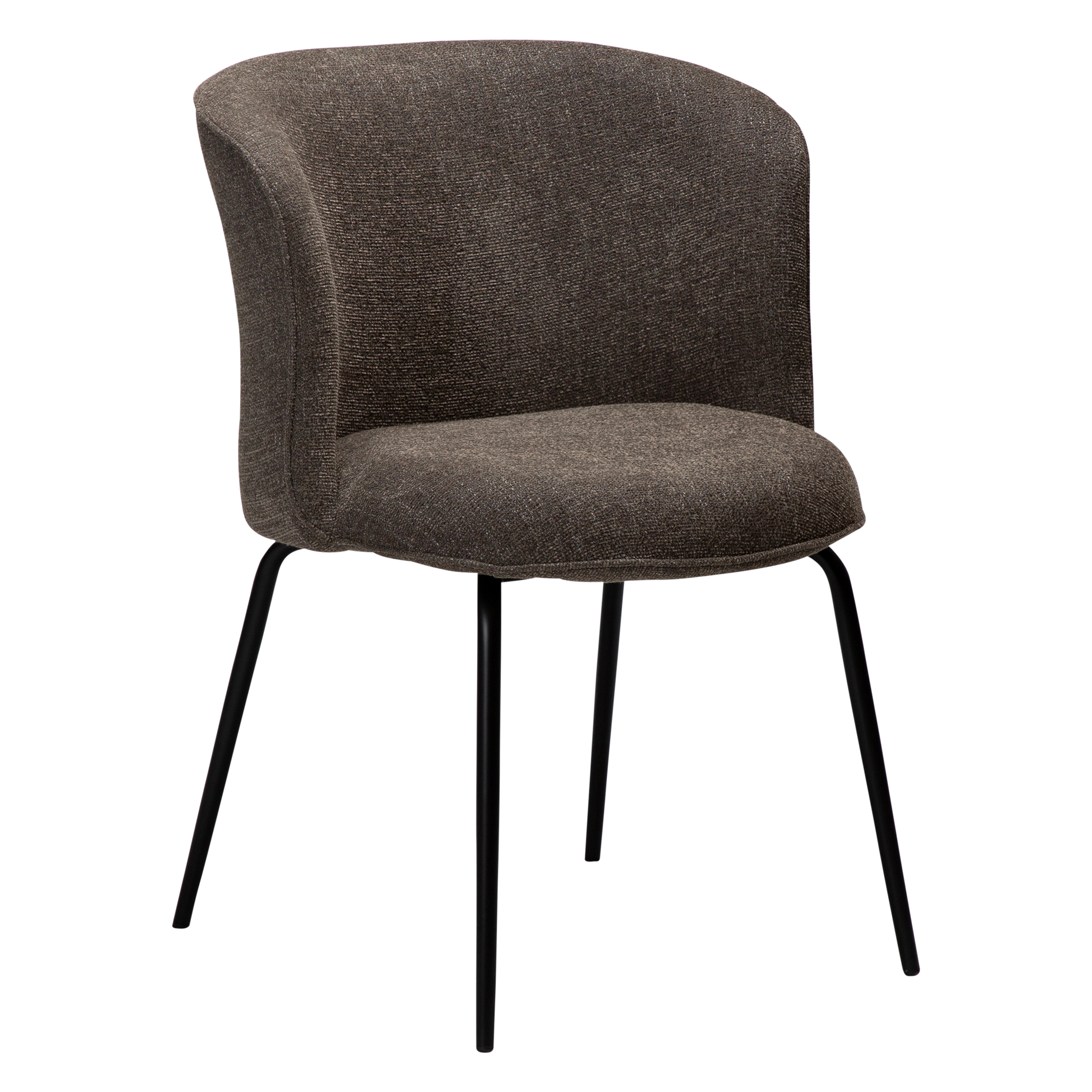 [var:Bezug=Hauptbrauner Bouclé-Stoff mit schwarzen Beinen] BLISS Stuhl