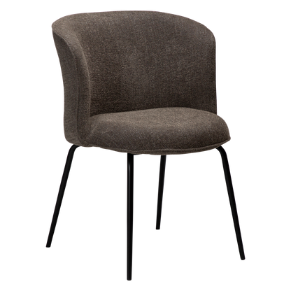 [var:Bezug=Hauptbrauner Bouclé-Stoff mit schwarzen Beinen] BLISS Stuhl