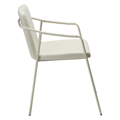 [var:Bezug=Knochenweißes Kunstleder mit knochenweißen Beinen] BOTO Sessel