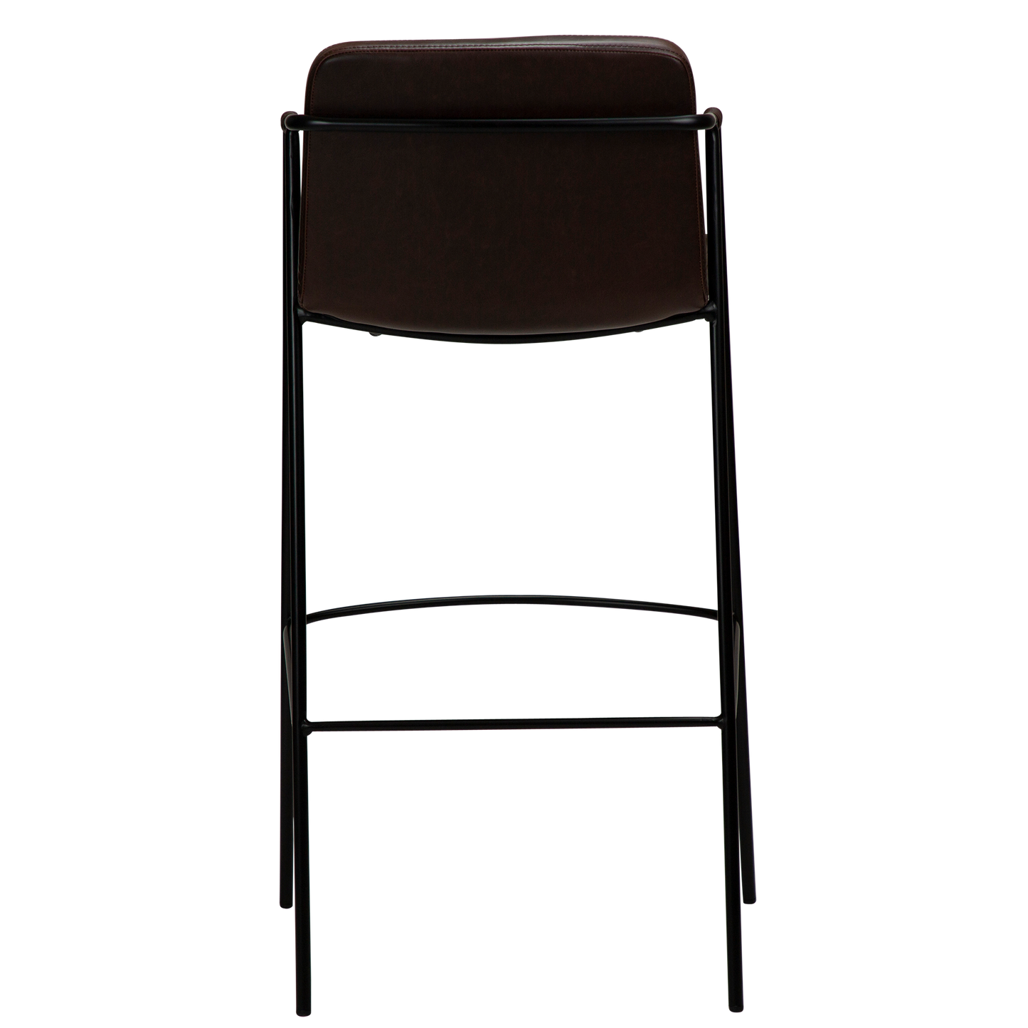 [var:Bezug=Vintage kakaofarbenes Kunstleder mit schwarzen Beinen] BOTO Barhocker