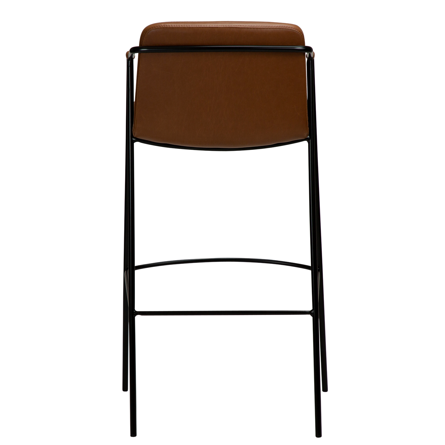 [var:Bezug=Vintage hellbraunes Kunstleder mit schwarzen Beinen] BOTO Barhocker