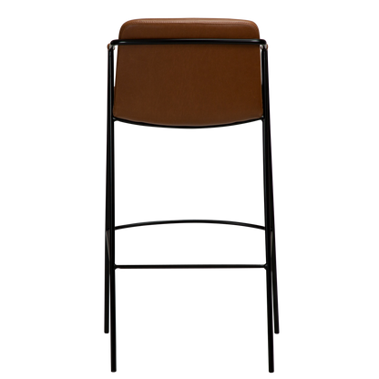 [var:Bezug=Vintage hellbraunes Kunstleder mit schwarzen Beinen] BOTO Barhocker