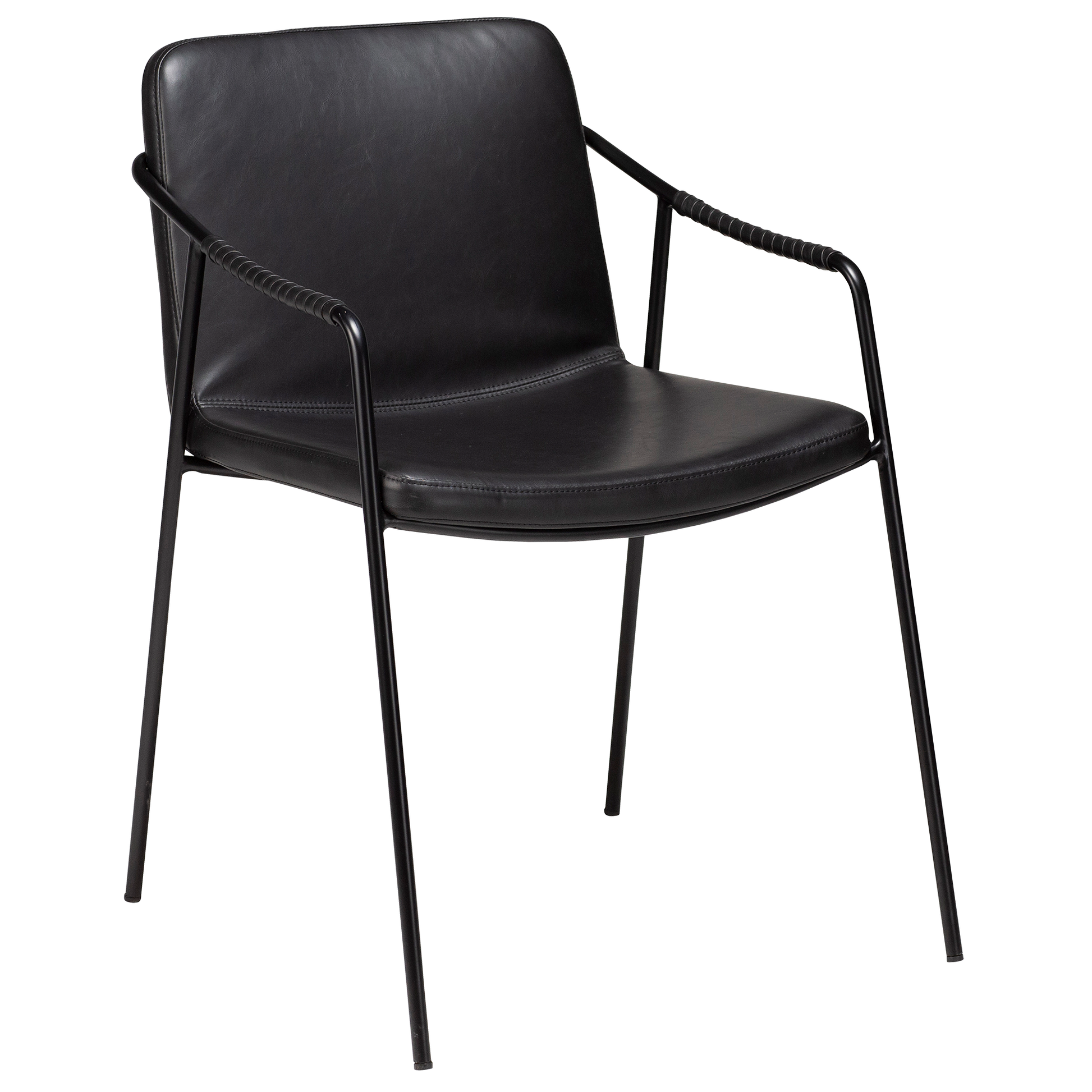 [var:Bezug=Vintage schwarzes Kunstleder mit schwarzen Beinen] BOTO Sessel