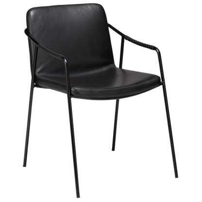 [var:Bezug=Vintage schwarzes Kunstleder mit schwarzen Beinen] BOTO Sessel