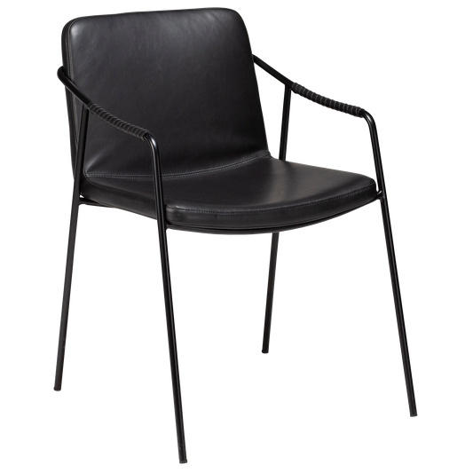 [var:Bezug=Vintage schwarzes Kunstleder mit schwarzen Beinen] BOTO Sessel