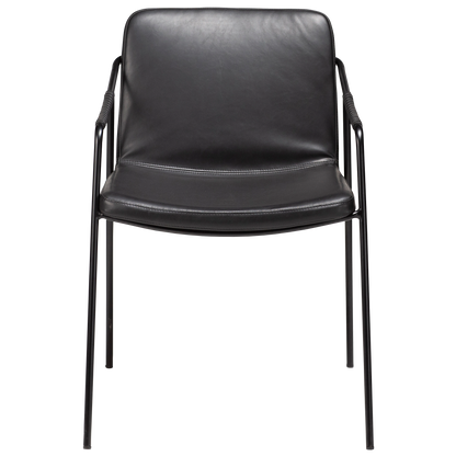 [var:Bezug=Vintage schwarzes Kunstleder mit schwarzen Beinen] BOTO Sessel