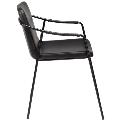 [var:Bezug=Vintage schwarzes Kunstleder mit schwarzen Beinen] BOTO Sessel