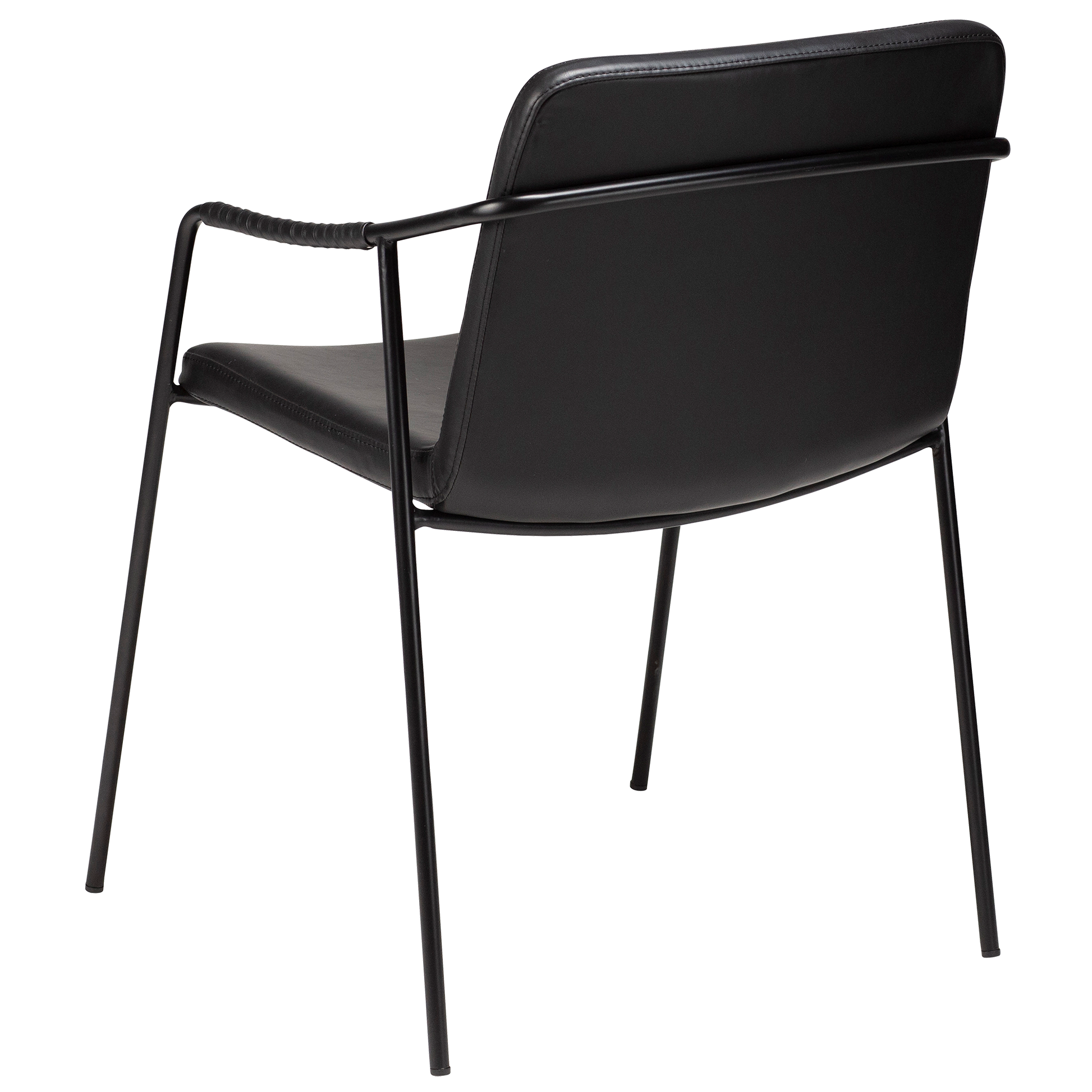 [var:Bezug=Vintage schwarzes Kunstleder mit schwarzen Beinen] BOTO Sessel