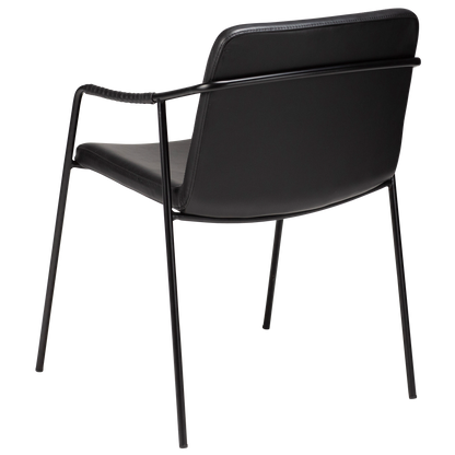 [var:Bezug=Vintage schwarzes Kunstleder mit schwarzen Beinen] BOTO Sessel