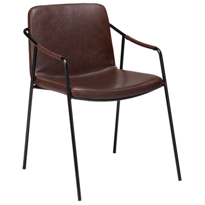 [var:Bezug=Vintage kakaofarbenes Kunstleder mit schwarzen Beinen] BOTO Sessel