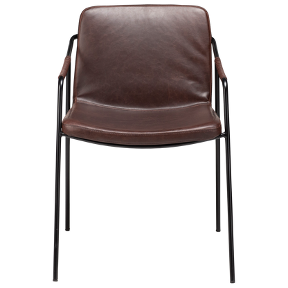 [var:Bezug=Vintage kakaofarbenes Kunstleder mit schwarzen Beinen] BOTO Sessel