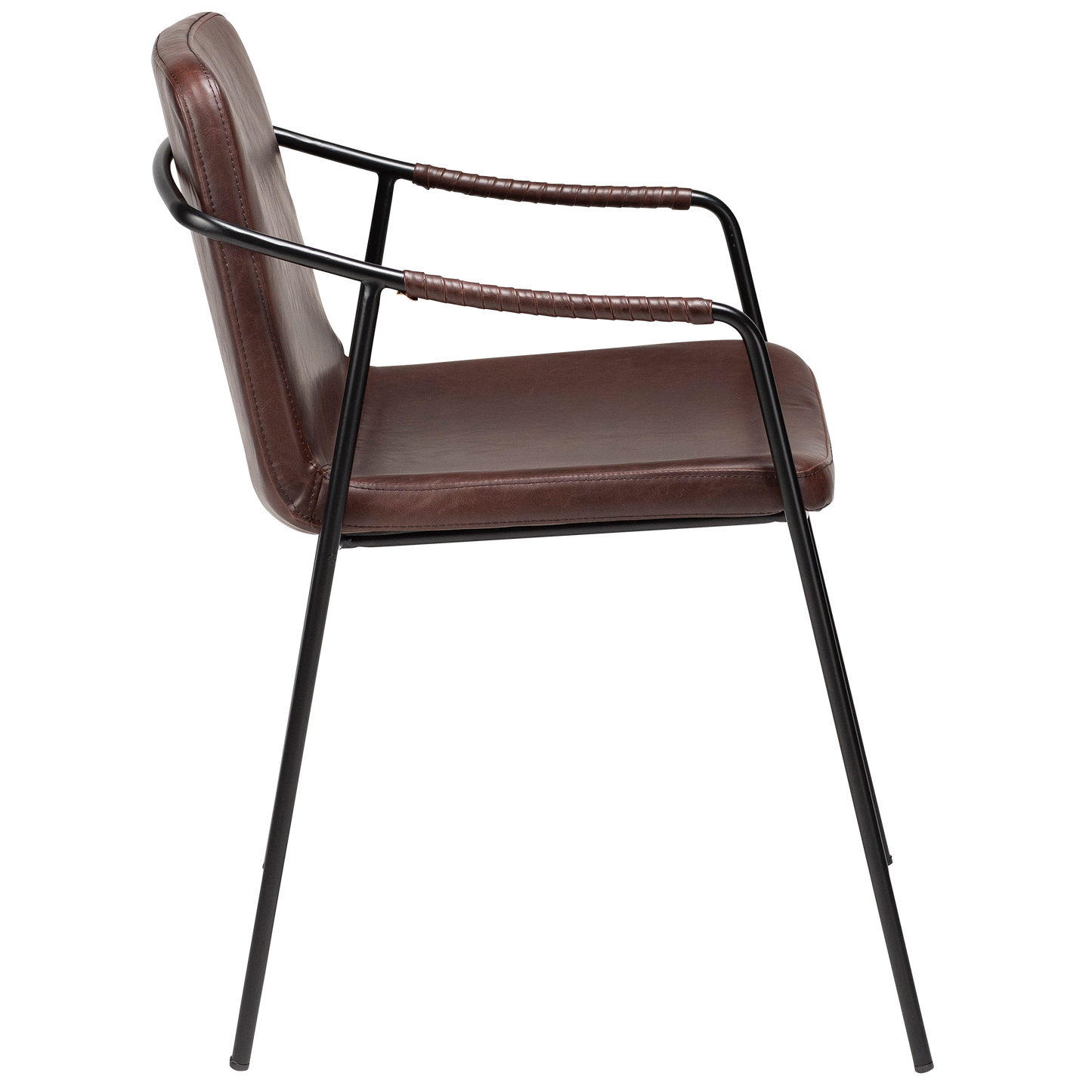 [var:Bezug=Vintage kakaofarbenes Kunstleder mit schwarzen Beinen] BOTO Sessel