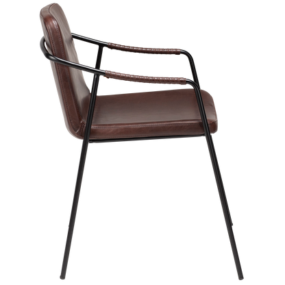 [var:Bezug=Vintage kakaofarbenes Kunstleder mit schwarzen Beinen] BOTO Sessel