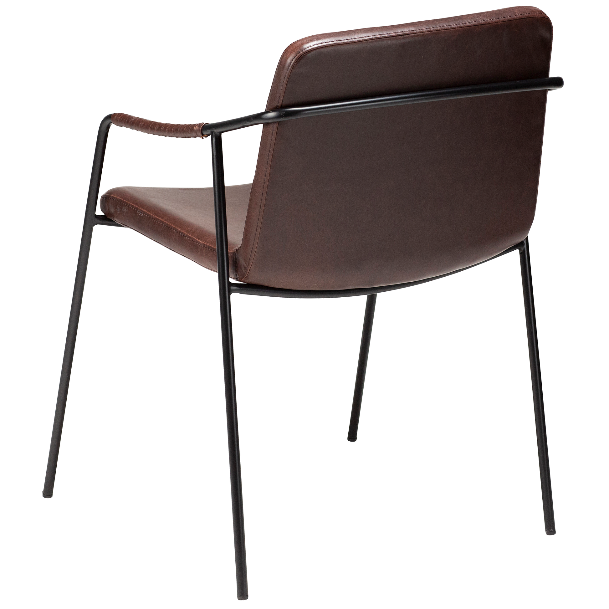 [var:Bezug=Vintage kakaofarbenes Kunstleder mit schwarzen Beinen] BOTO Sessel