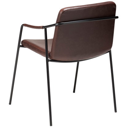 [var:Bezug=Vintage kakaofarbenes Kunstleder mit schwarzen Beinen] BOTO Sessel