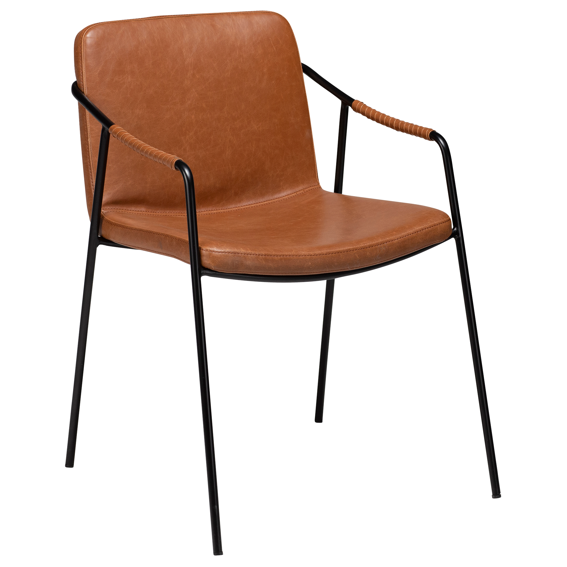 [var:Bezug=Vintage hellbraunes Kunstleder mit schwarzen Beinen] BOTO Sessel