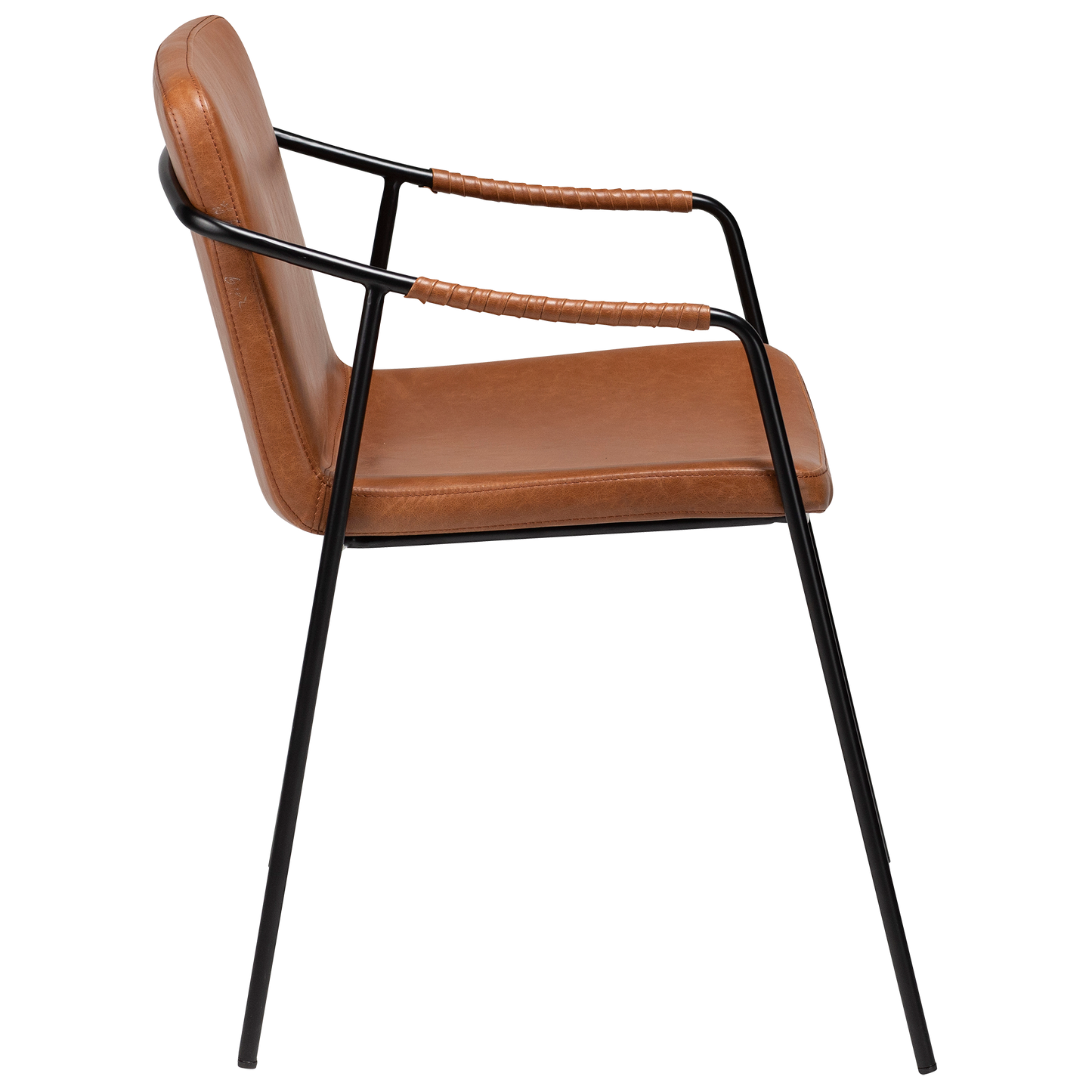 [var:Bezug=Vintage hellbraunes Kunstleder mit schwarzen Beinen] BOTO Sessel