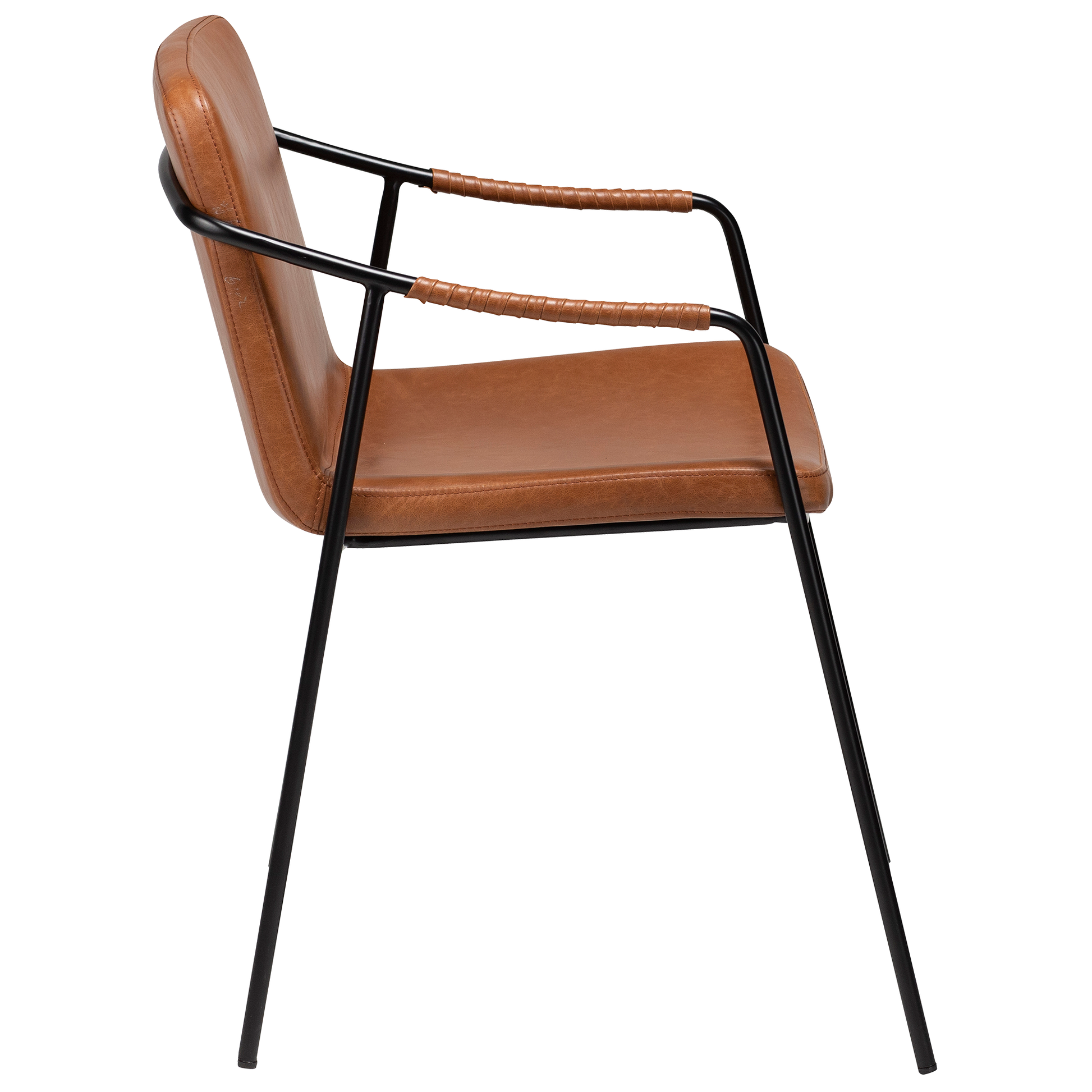 [var:Bezug=Vintage hellbraunes Kunstleder mit schwarzen Beinen] BOTO Sessel