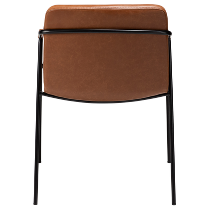 [var:Bezug=Vintage hellbraunes Kunstleder mit schwarzen Beinen] BOTO Sessel