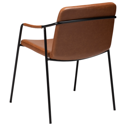 [var:Bezug=Vintage hellbraunes Kunstleder mit schwarzen Beinen] BOTO Sessel