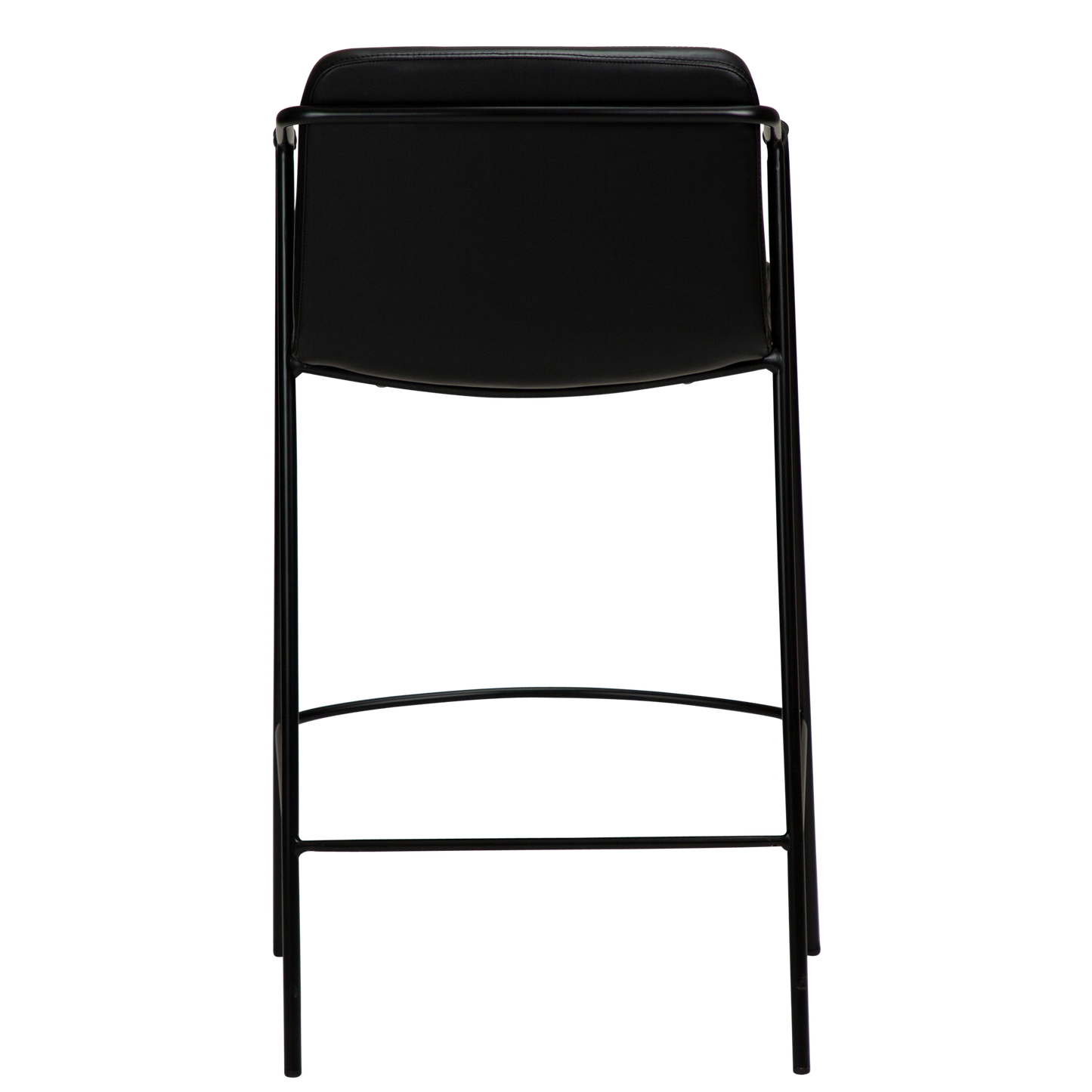 [var:Bezug=Vintage schwarzes Kunstleder mit schwarzen Beinen] BOTO Thekenhocker