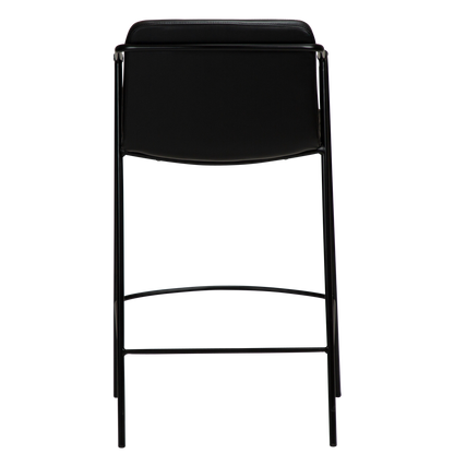 [var:Bezug=Vintage schwarzes Kunstleder mit schwarzen Beinen] BOTO Thekenhocker