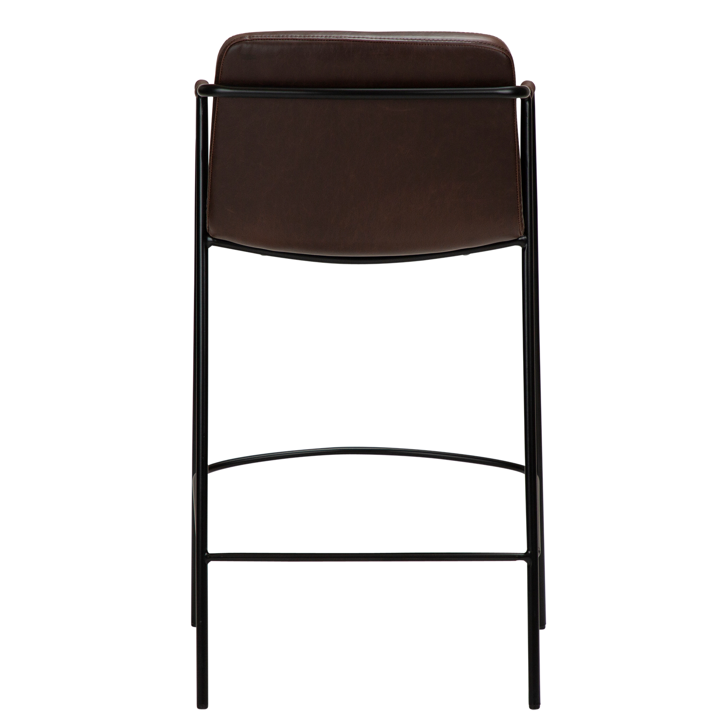 [var:Bezug=Vintage kakaofarbenes Kunstleder mit schwarzen Beinen] BOTO Thekenhocker