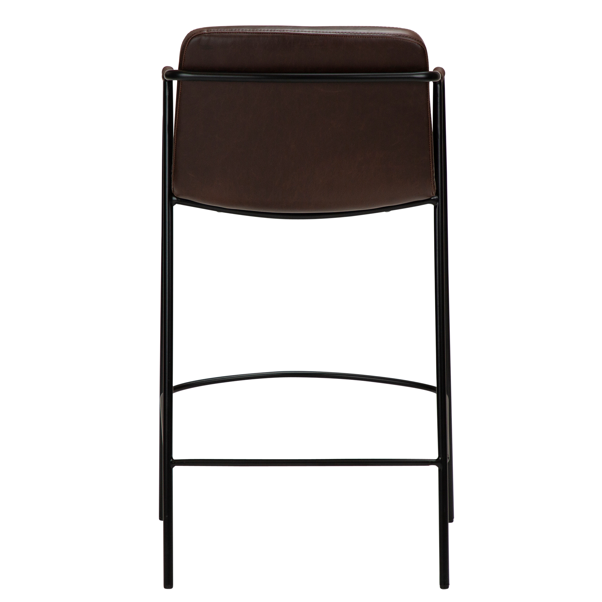 [var:Bezug=Vintage kakaofarbenes Kunstleder mit schwarzen Beinen] BOTO Thekenhocker