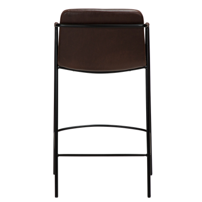 [var:Bezug=Vintage kakaofarbenes Kunstleder mit schwarzen Beinen] BOTO Thekenhocker